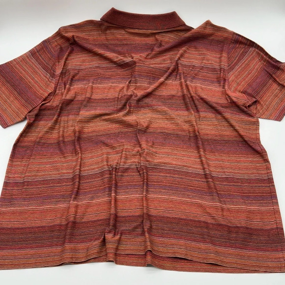 Dalmine Uomo Mens Polo Shirt Striped Made in Italy Red/OrangeMulticolor Size 2XL - Picture 6 of 8
